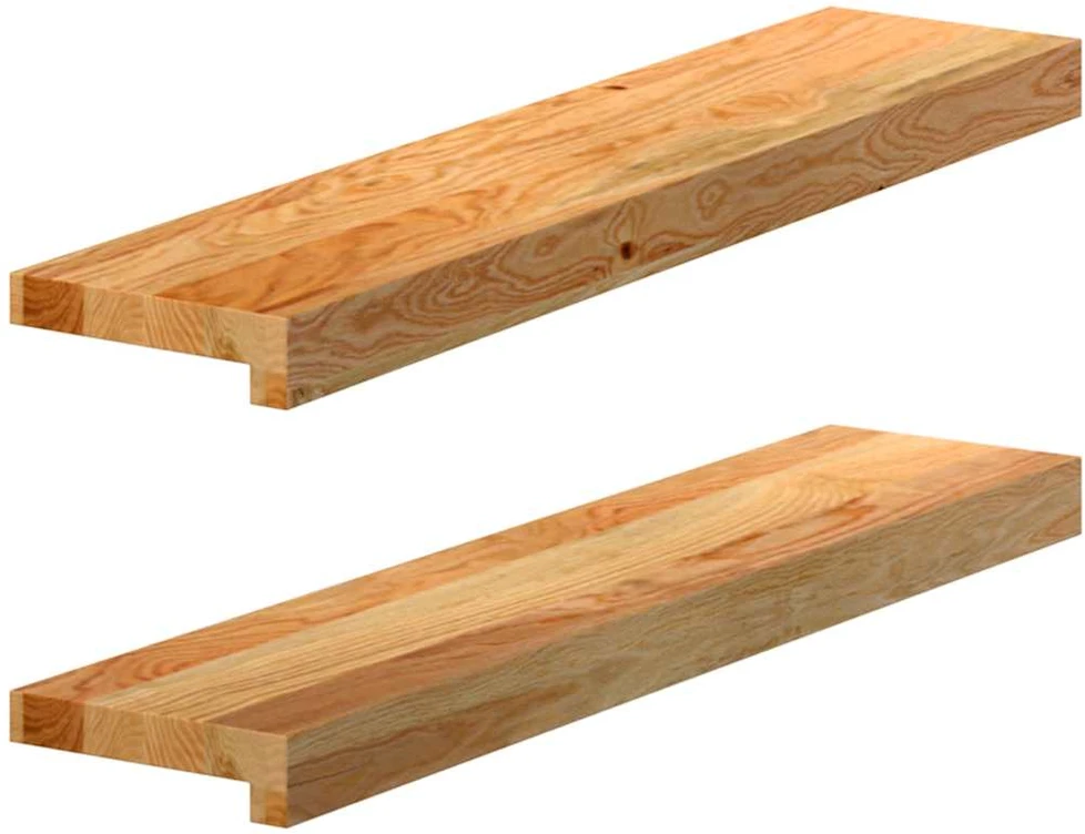 Palangės, 2 vnt, šviesiai rudos, 70x15x2 cm, ąžuolo medienos