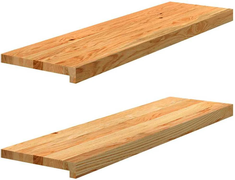 Palangės, 2 vnt, šviesiai rudos, 90x25x2 cm, ąžuolo medienos