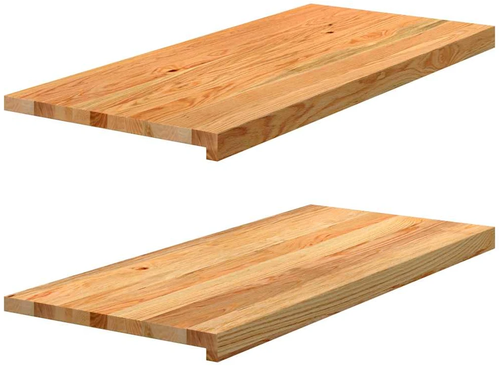 Palangės, 2 vnt, šviesiai rudos, 90x40x2 cm, ąžuolo medienos