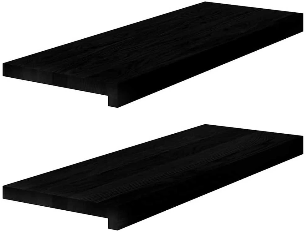 Palangės, 2 vnt, rudai juodos, 70x30x2 cm, ąžuolo medienos