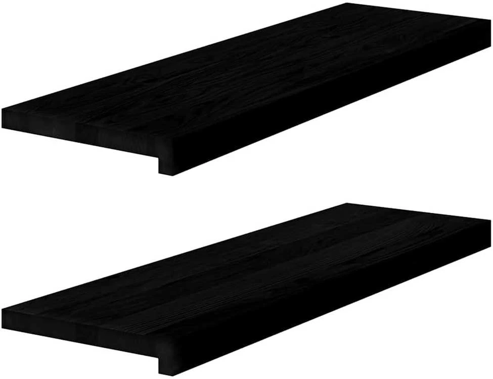 Palangės, 2 vnt, rudai juodos, 80x25x2 cm, ąžuolo medienos