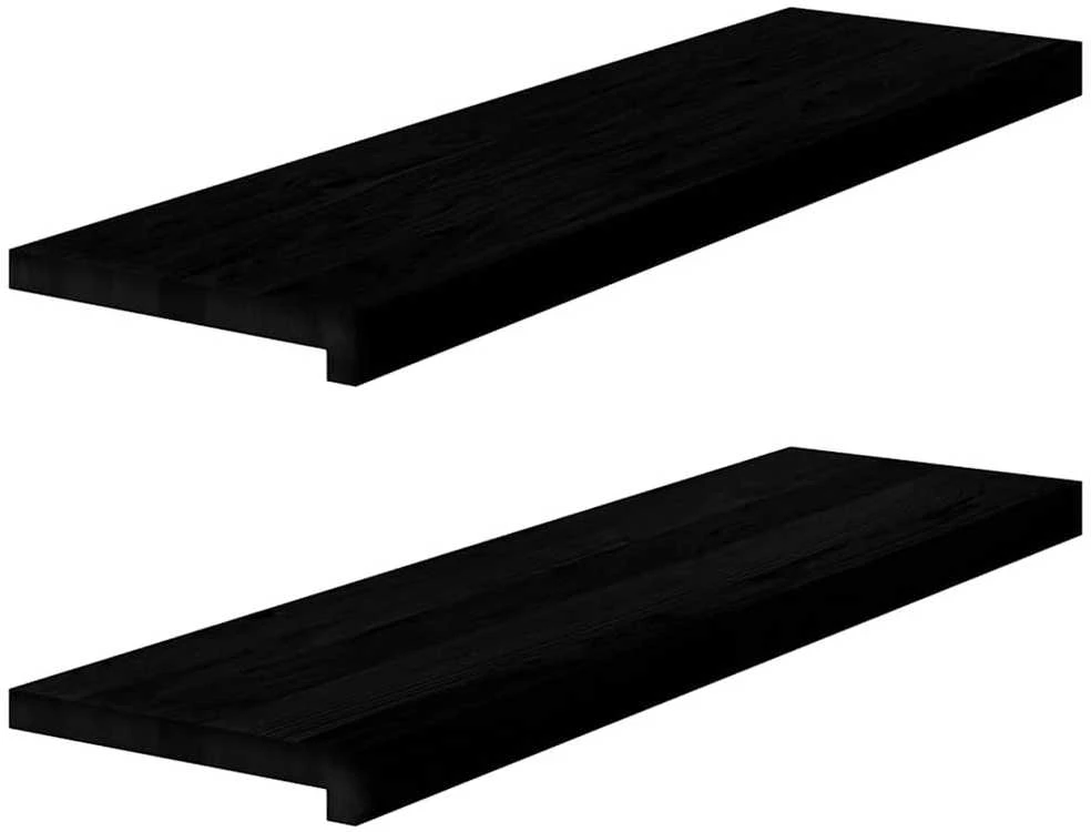 Palangės, 2 vnt, rudai juodos, 90x30x2 cm, ąžuolo medienos