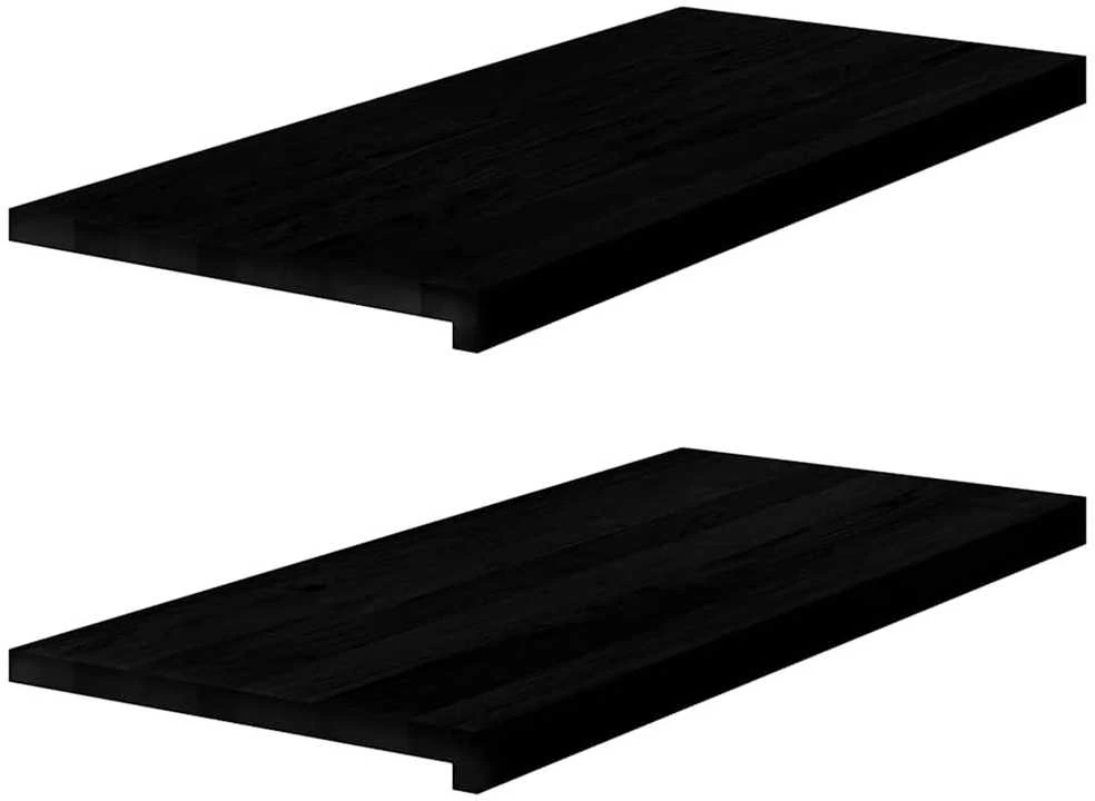 Palangės, 2 vnt, tamsiai rudos, 90x40x2 cm, ąžuolo medienos