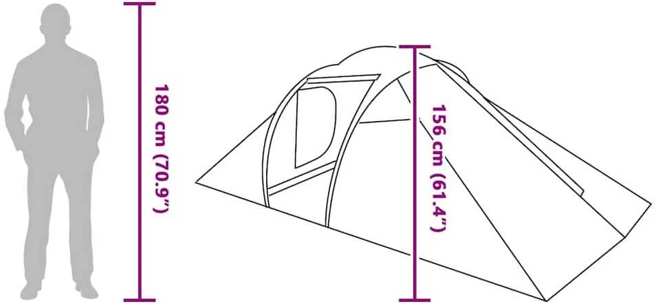 Tunelinė palapinė su stogu Mėlyna 510 x 240 x 156 cm tafta