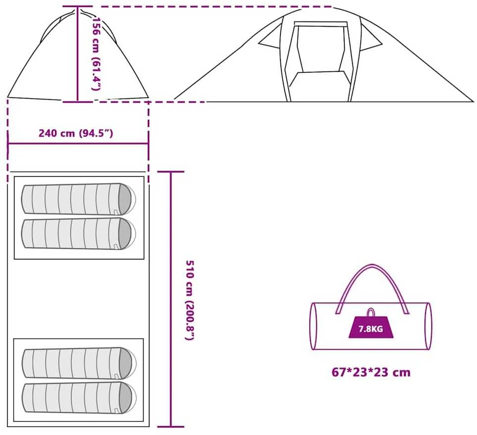 Tunelinė palapinė su stogu Mėlyna 510 x 240 x 156 cm tafta