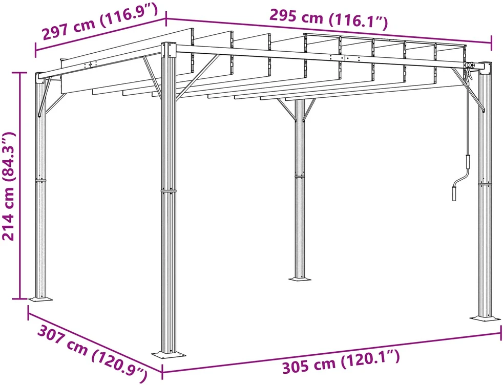 Palapinė su lygiais stogu 3 x 3 x 2,14 m Žalia