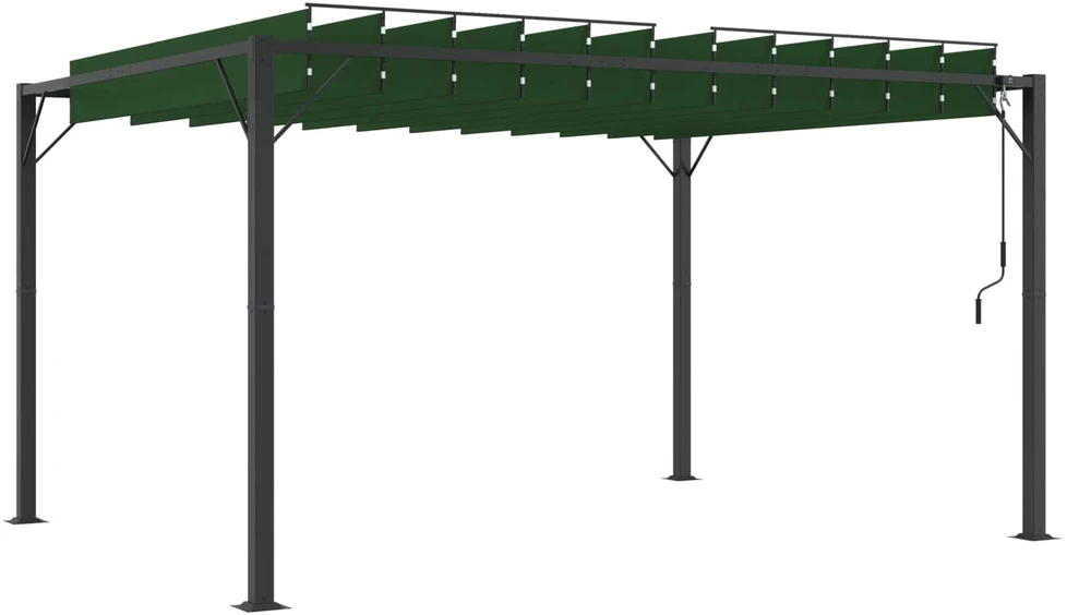 Palapinė su lygiais stogu 3 x 4 x 2,14 m Žalia
