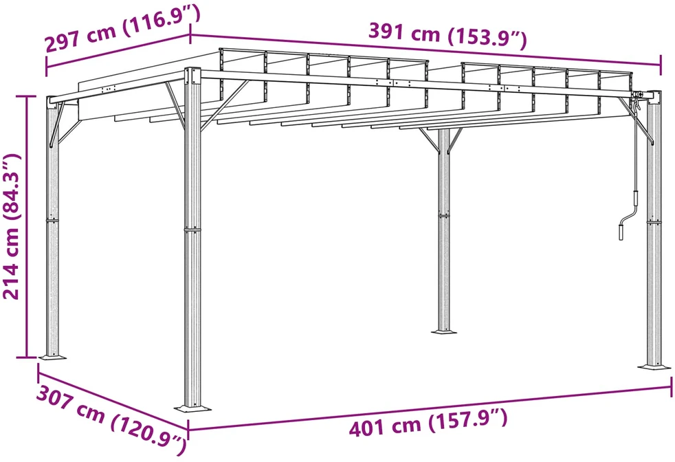 Palapinė su lygiais stogu 3 x 4 x 2,14 m Žalia