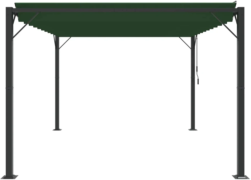 Palapinė su lygiais stogu 3,07 x 4,01 x 2,14 m Žalia