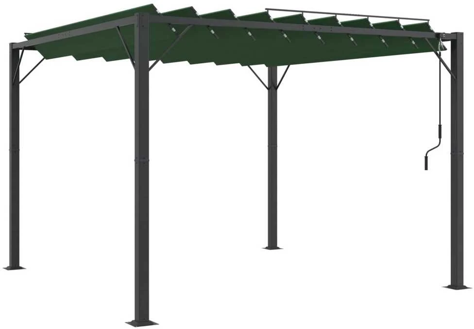 Palapinė su lygiais stogu 3 x 3 x 2,14 m Žalia