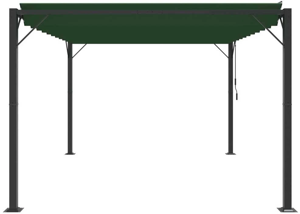 Palapinė su lygiais stogu 3 x 4 x 2,14 m Žalia