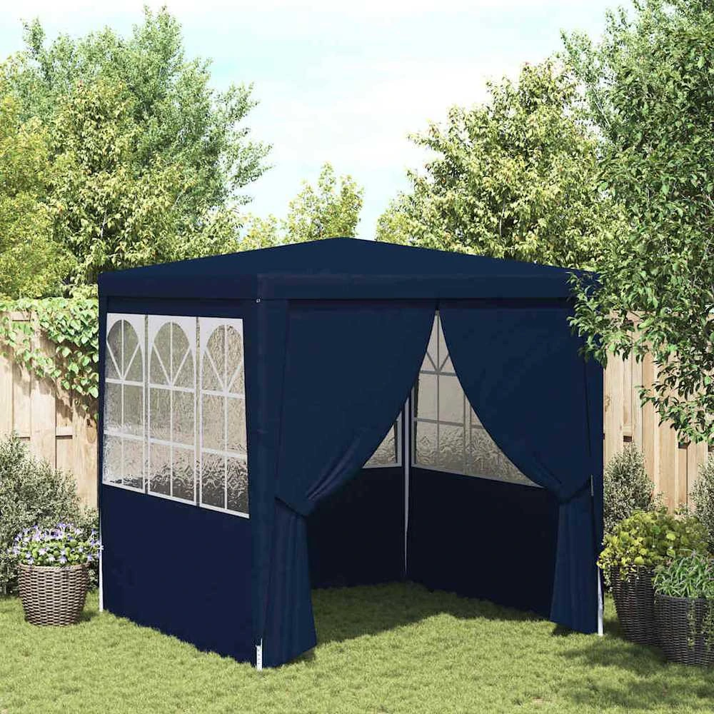 Palapinė su šoninėmis sienomis, mėlyna, 2,5x2,5m, 90g/m²