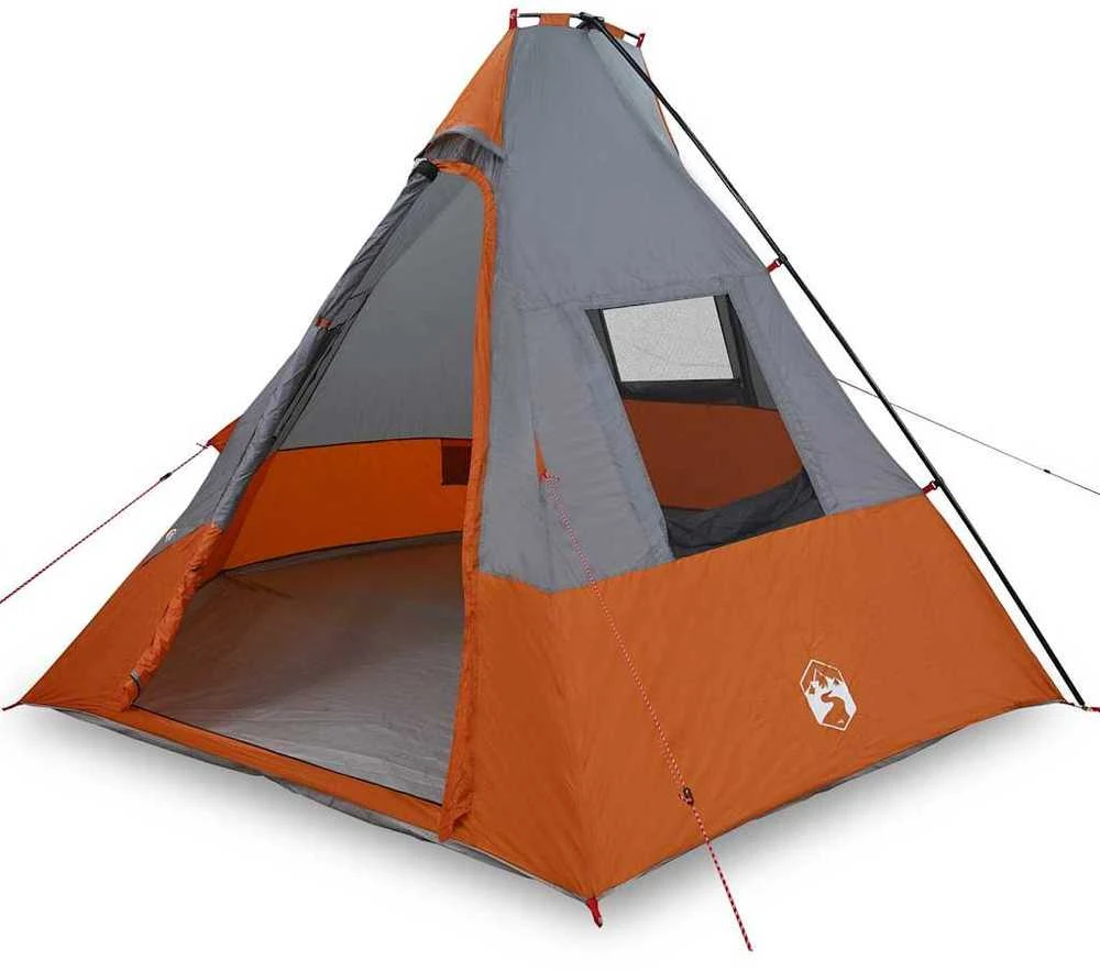 Tipi palapinė 6 asmeniui Pilka ir oranžinė tafta