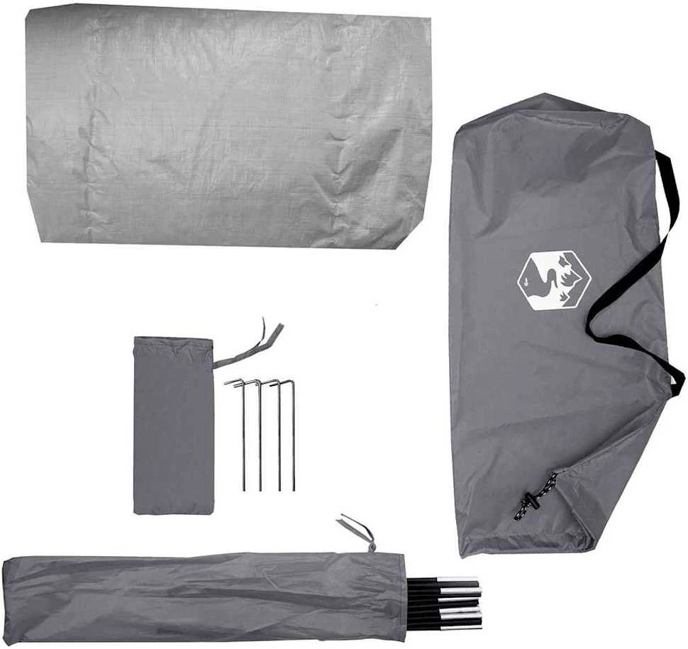 Palapinė su stogu su saugykla Pilka ir juoda 236 x 150 x 136 cm