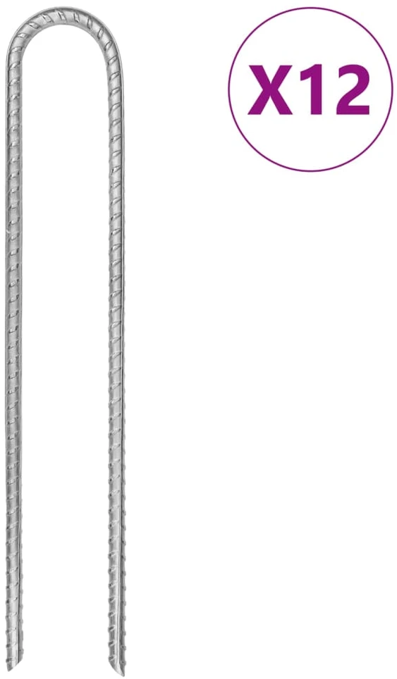Palapinės kaiščiai, 12vnt., 30cm, skersmuo 8,5mm, U forma