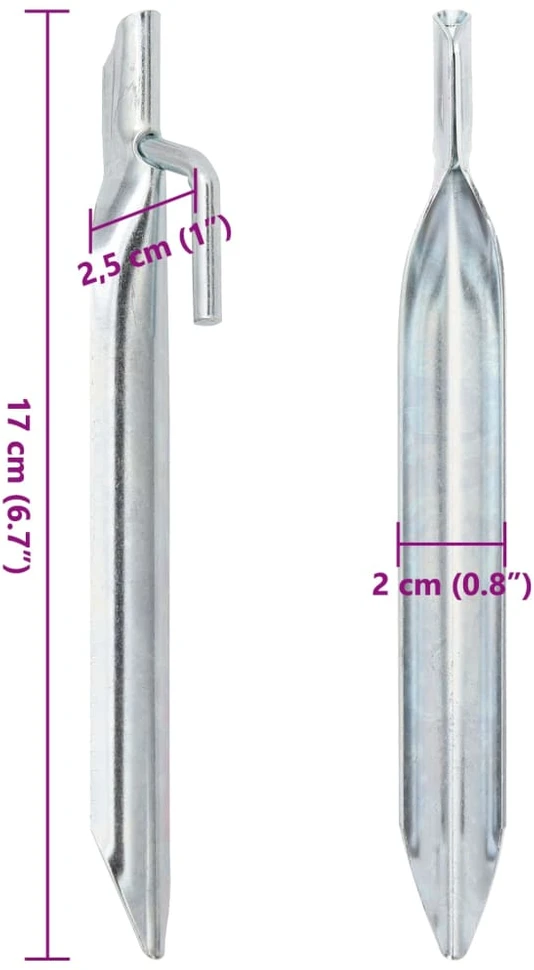 Palapinės kaiščiai, 24vnt., 17cm, skersmuo 20mm, V forma