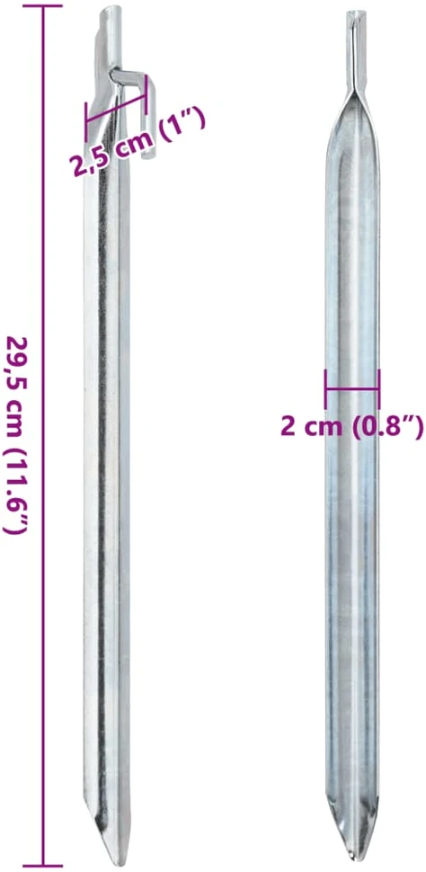 Palapinės kaiščiai, 24vnt., 29,5cm, skersmuo 20mm, V forma