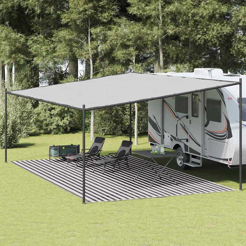 Palapinės kilimėlis, antracito ir baltas, 400x700cm, HDPE