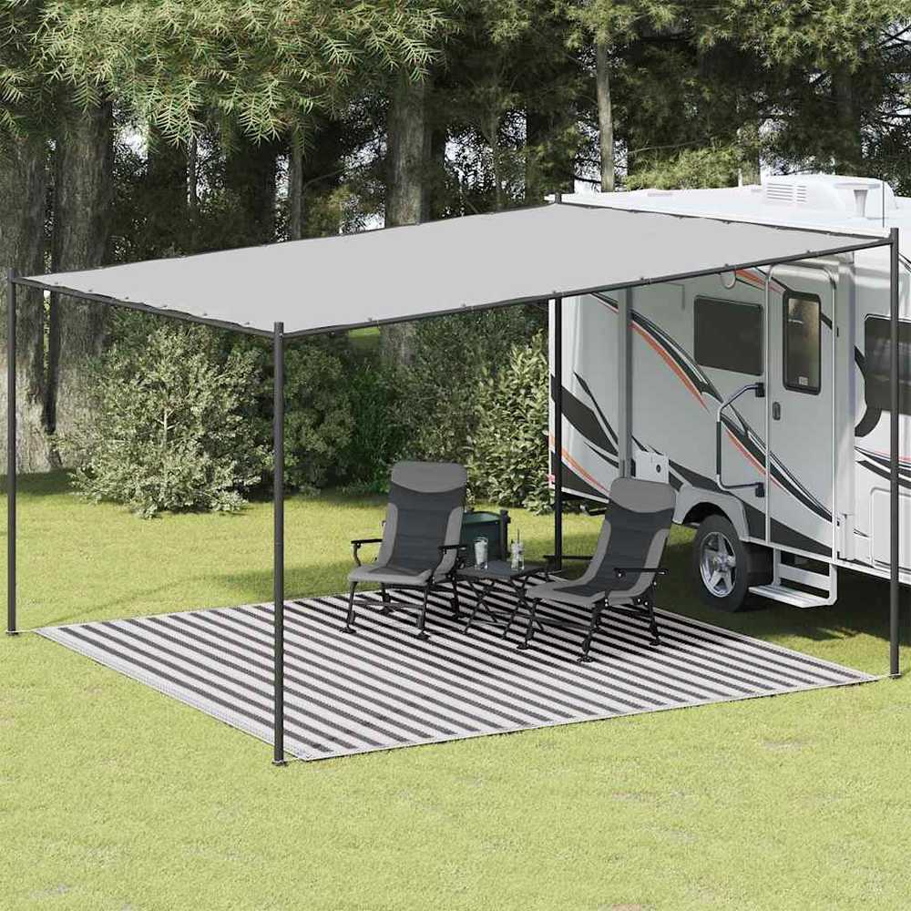 Palapinės kilimėlis, antracito ir baltas, 400x400cm, HDPE