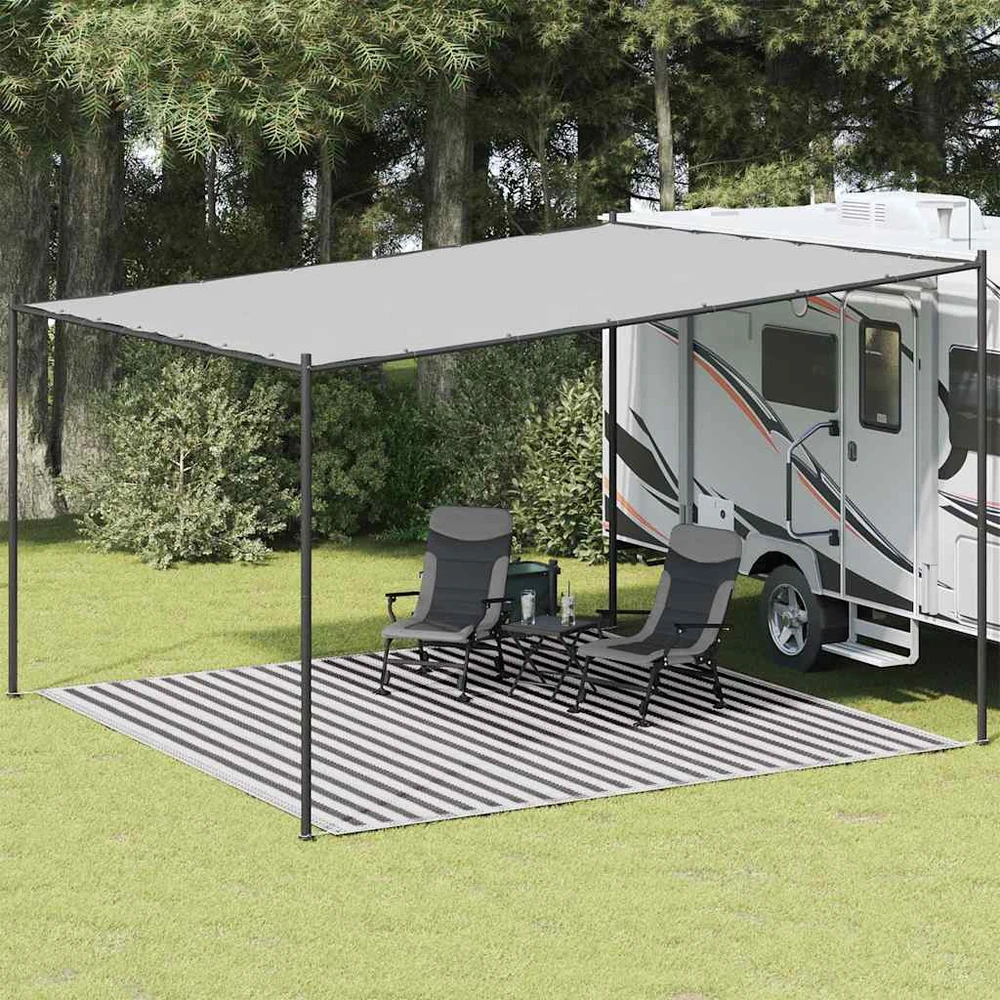 Palapinės kilimėlis, antracito ir baltas, 400x400cm, HDPE