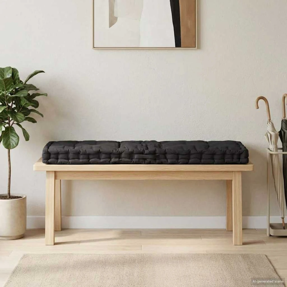 Paletės/grindų pagalvėlė, juodos spalvos, 120x40x7cm, medvilnė