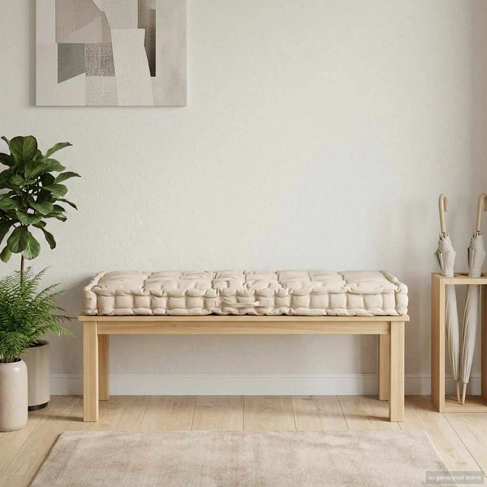 Paletės/grindų pagalvėlė, smėlio spalvos, 120x80x10cm, medvilnė