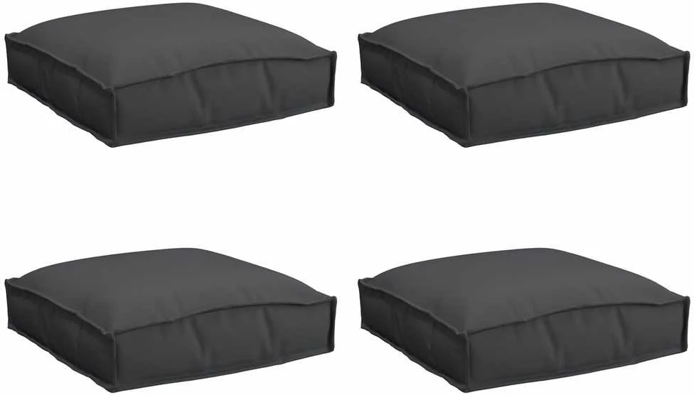 Pagalvėlė 4 pcs Juoda 40 x 40 x 8 cm Oksfordo audinys