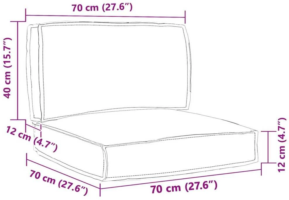 Pallet pagalvių rinkinys 2 pcs Vyno raudona Oksfordo audinys