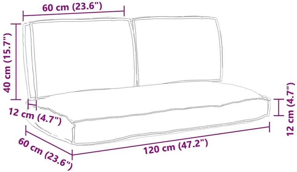 Pagalvių komplektas 3 pcs Vyno raudona Oksfordo audinys