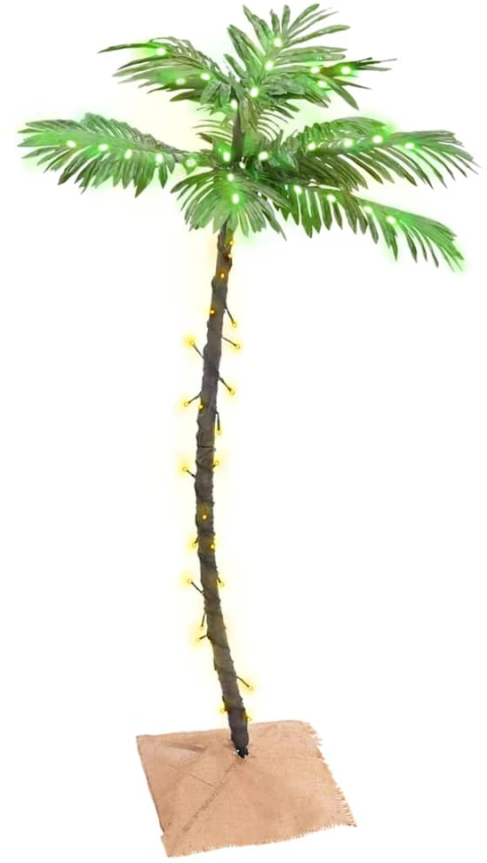 Palmė su 72 šiltomis baltomis LED lemputėmis, 120cm