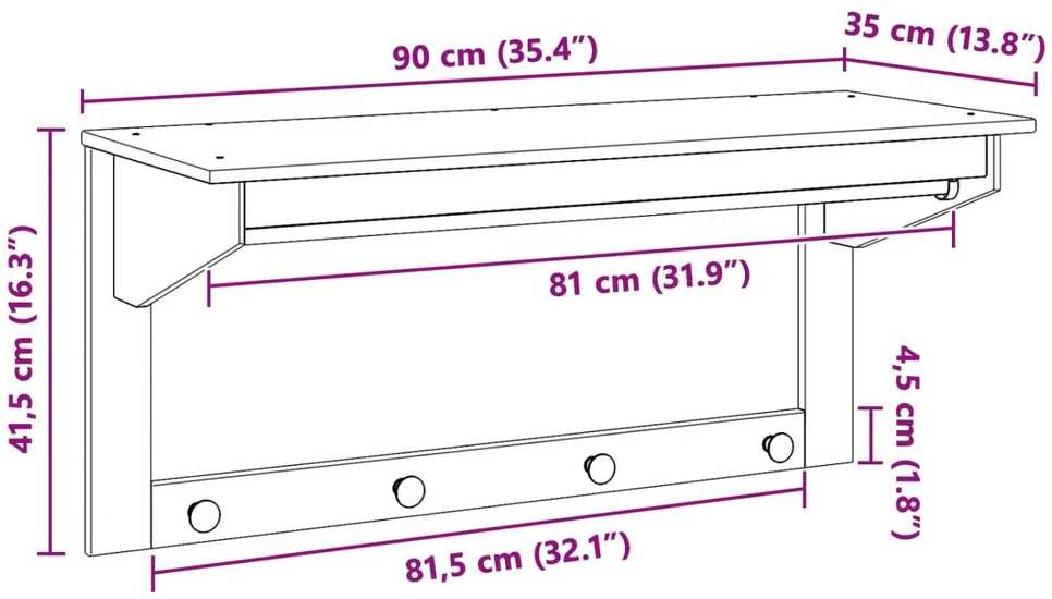 Paltas HILL Balta ir medaus ruda 90 x 35 x 41.5 cm