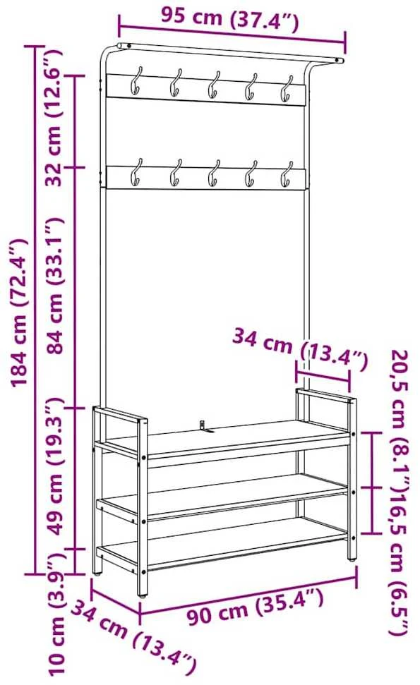 Paltas Sendintos medienos 95 x 34 x 184 cm Apdirbta mediena