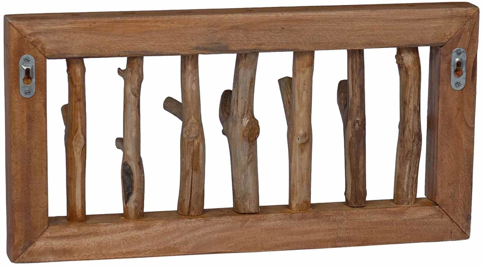 Paltų Kabliukas Natūrali 50 x 10 x 25 cm Kietas mahonio mediena