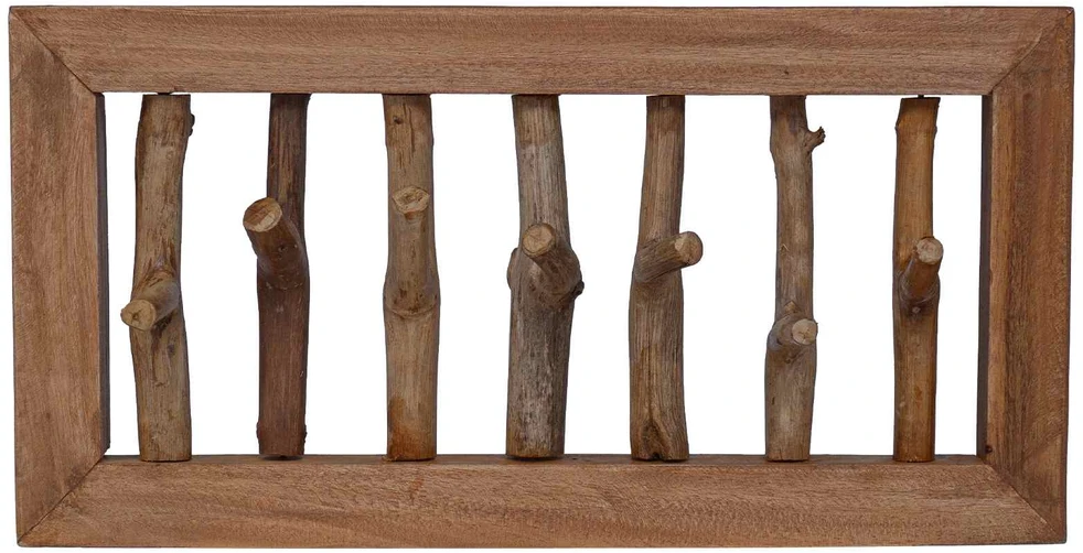 Paltų Kabliukas Natūrali 50 x 10 x 25 cm Kietas mahonio mediena