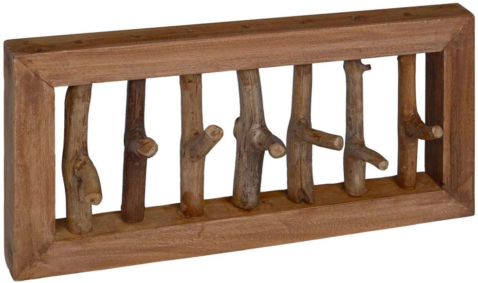 Paltų Kabliukas Natūrali 50 x 10 x 25 cm Kietas mahonio mediena