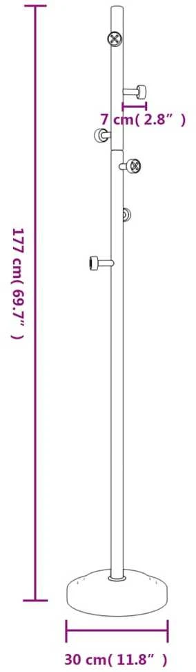 Paltų kabykla, balta, 177cm, milteliniu būdu dengta geležis