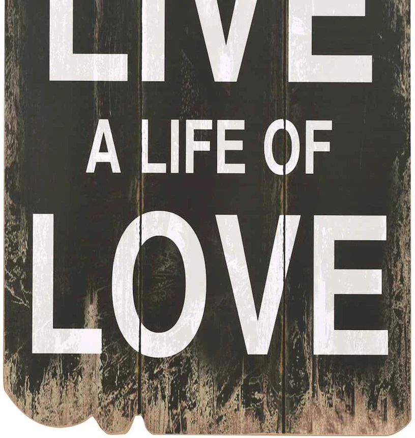 Paltų kabykla LOVE LIVE, mont. prie sienos, 6 kabl., 120x40cm