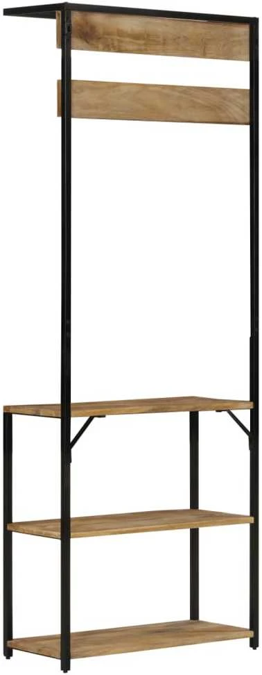 Paltų kabykla su lentyna batams, 68x30x182cm, mango masyvas