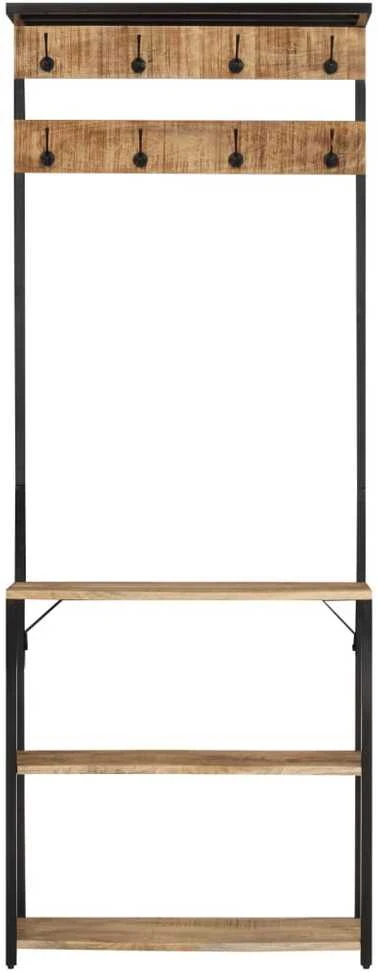 Paltų kabykla su lentyna batams, 68x30x182cm, mango masyvas