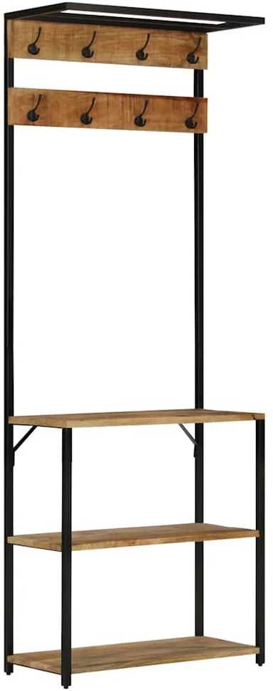 Paltų kabykla su lentyna batams, 68x30x182cm, mango masyvas