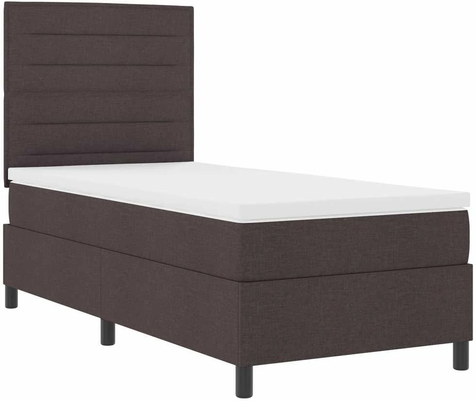 Kiemas lova su čiužiniu Tamsiai rudas 90 x 200 cm audinys
