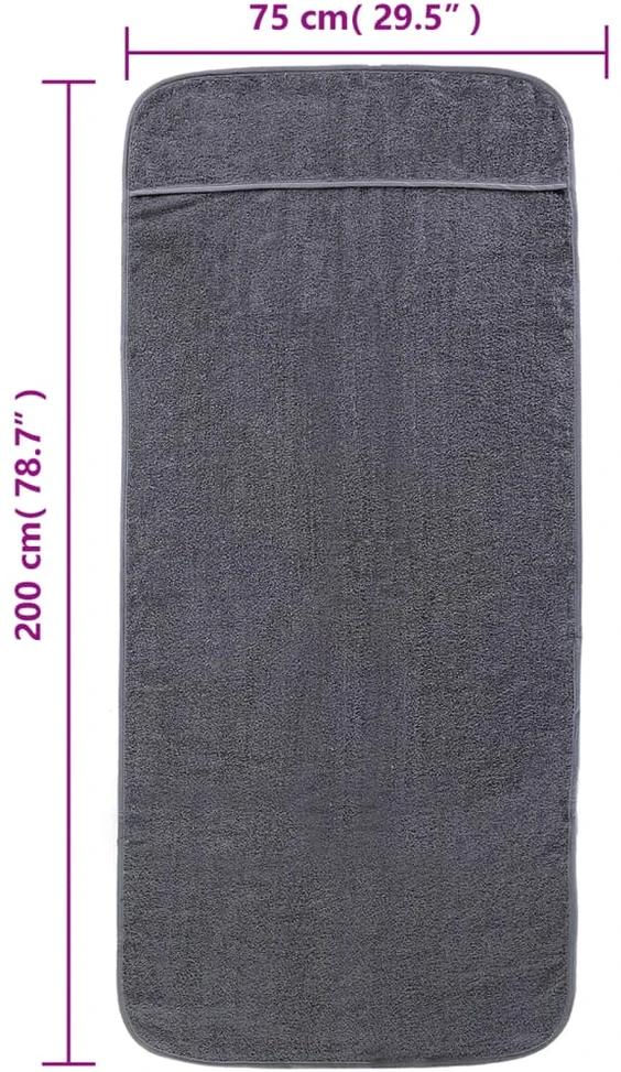 Rankšluostis Paplūdimio rankšluosčiai, 2vnt., antracito, 75x200cm, audinys