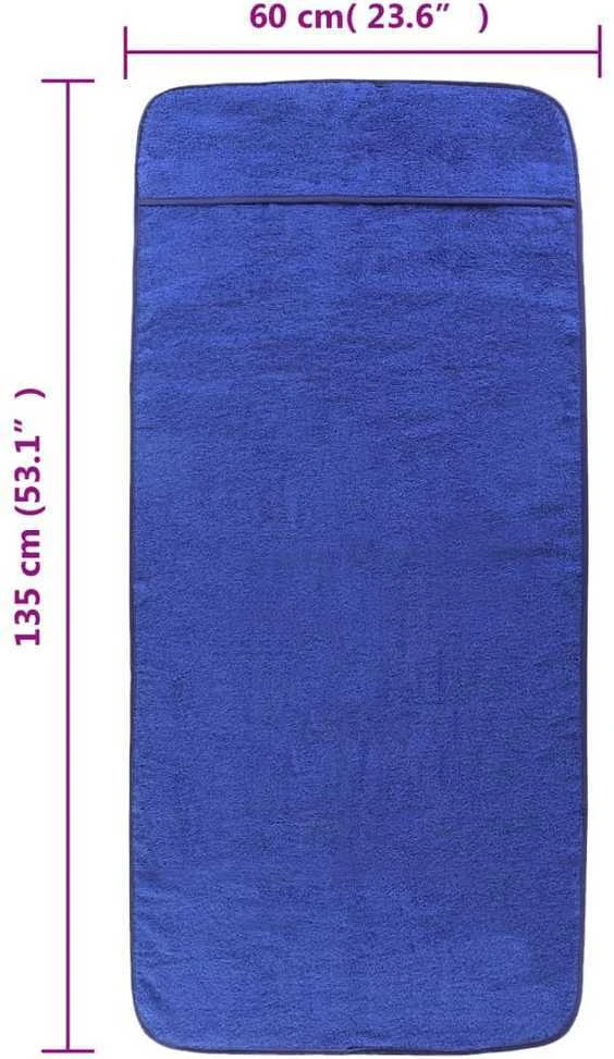 Rankšluostis Paplūdimio rankšluosčiai, 6vnt., mėlyni, 60x135cm, audinys