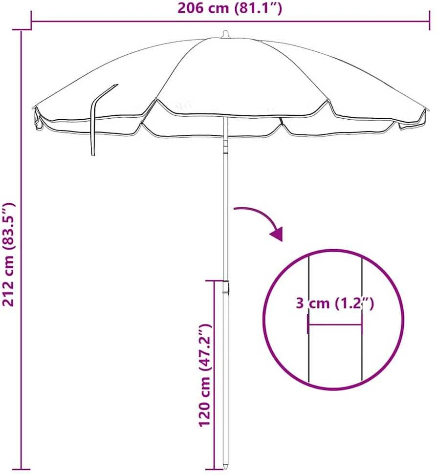 Sodo skėtis 240 cm 170T poliesteris Mėlyna ir balta