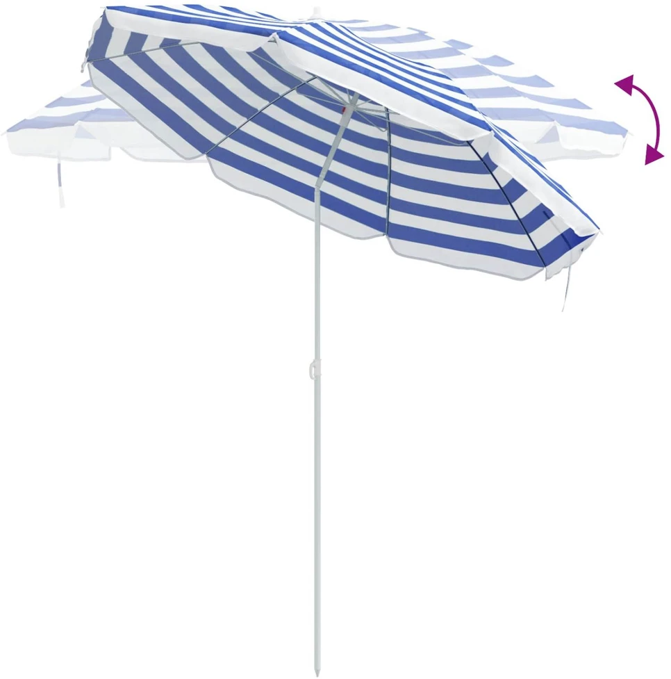 Sodo skėtis 240 cm 170T poliesteris Mėlyna ir balta
