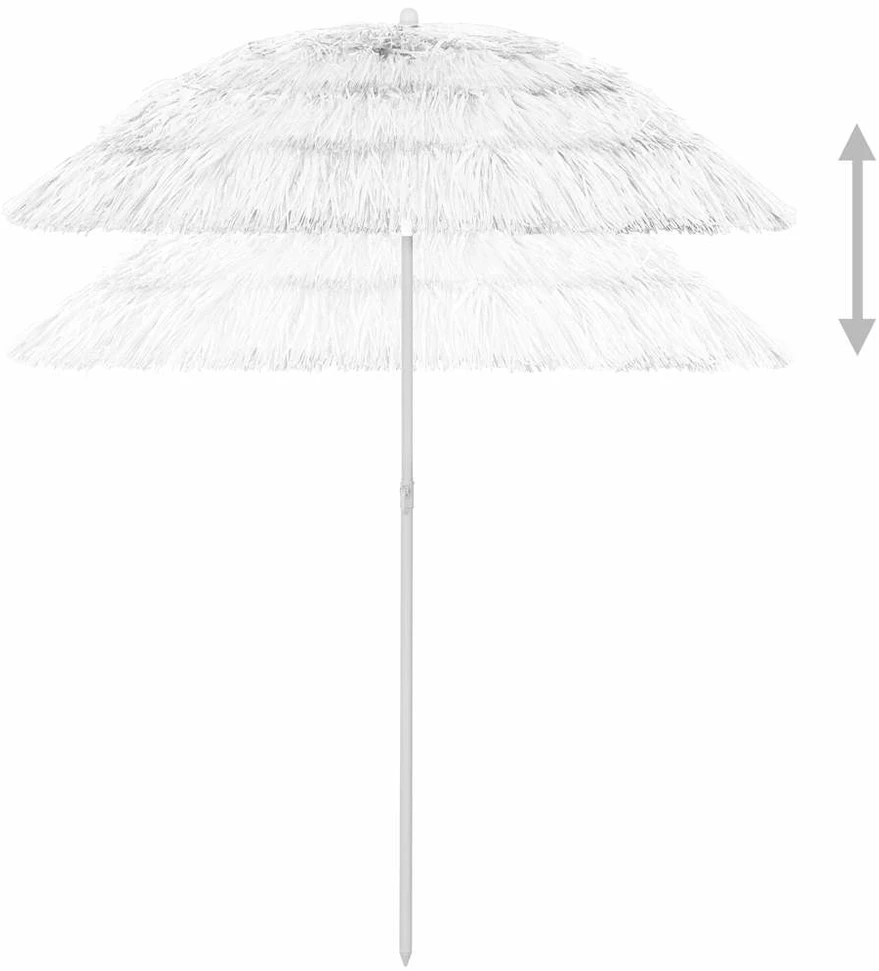 Paplūdimio skėtis, baltos spalvos, 180cm, havajietiško dizaino
