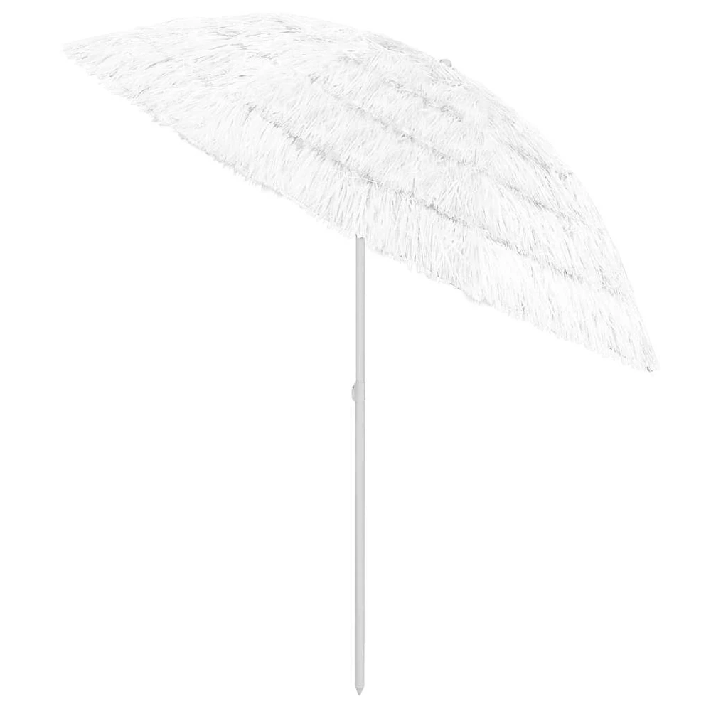 Paplūdimio skėtis, baltos spalvos, 240cm, havajietiško dizaino