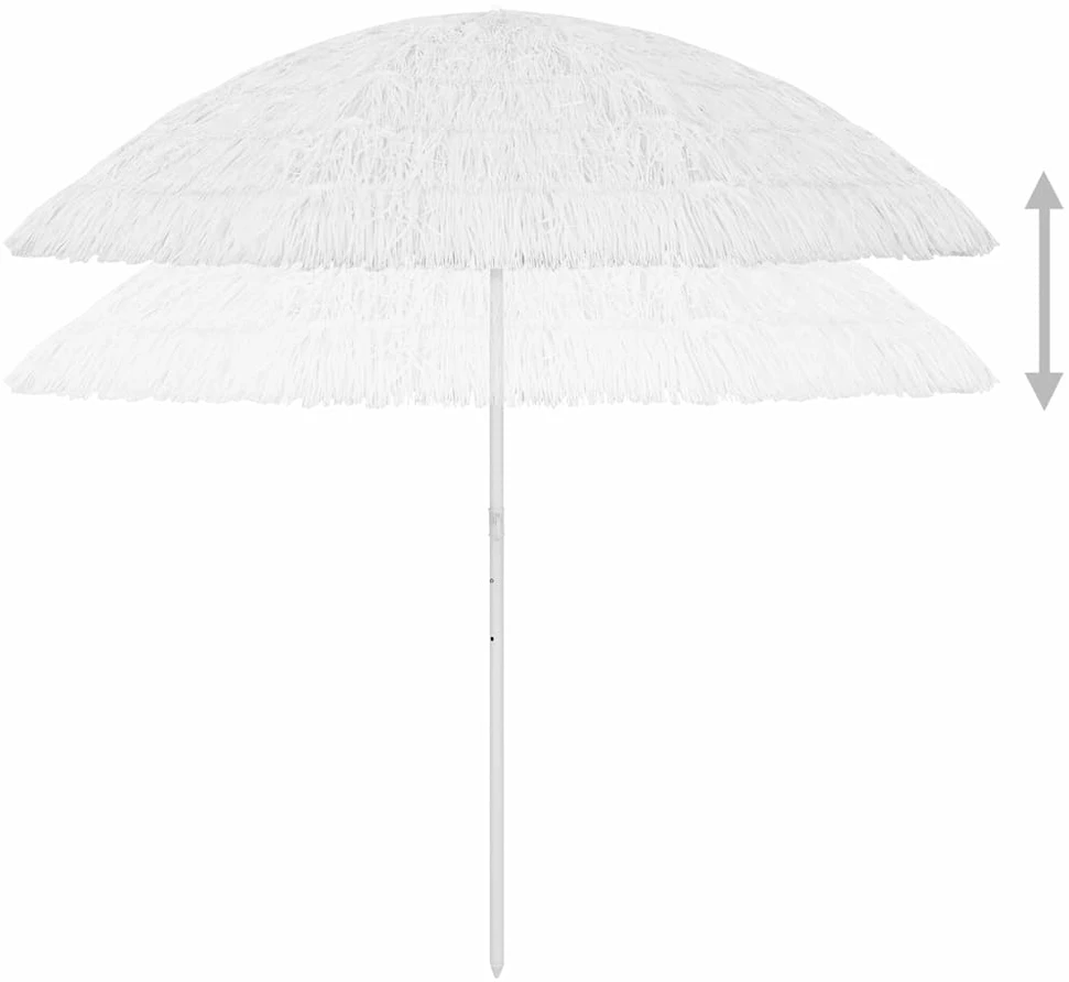 Paplūdimio skėtis, baltos spalvos, 300cm, havajietiško dizaino