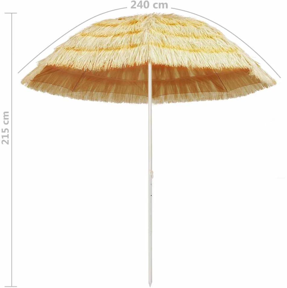 Paplūdimio skėtis, natūralus, 240cm, havajietiško stiliaus