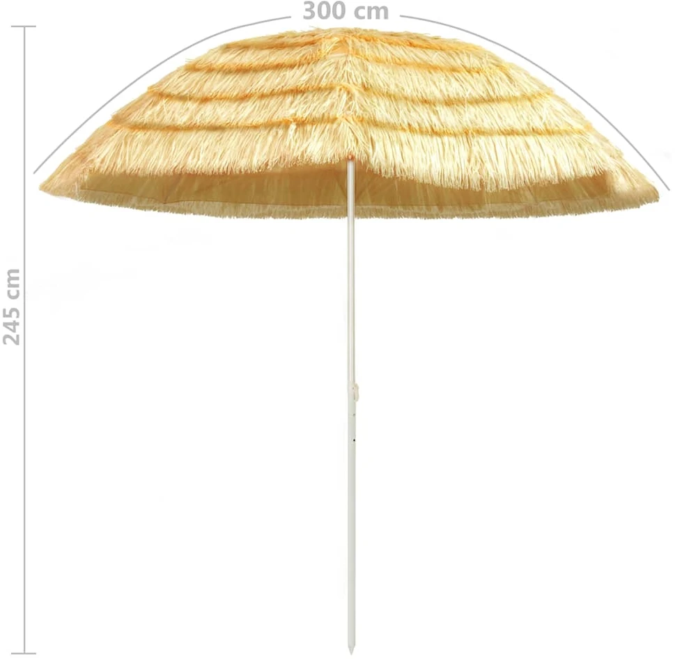 Paplūdimio skėtis, natūralus, 300cm, havajietiško stiliaus